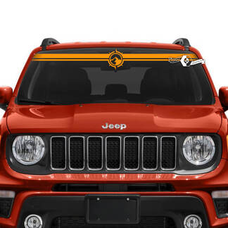 Jeep Renegade parabrezza finestra grafica montagne bussola adesivo decalcomania in vinile
