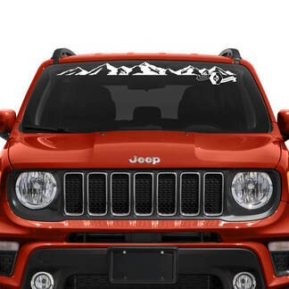 Jeep Renegade parabrezza finestra grafica montagne adesivo decalcomania in vinile

