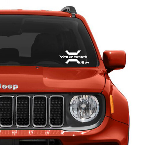 Adesivo in Vinile con Testo Personalizzato per Parabrezza e Finestra Jeep Renegade