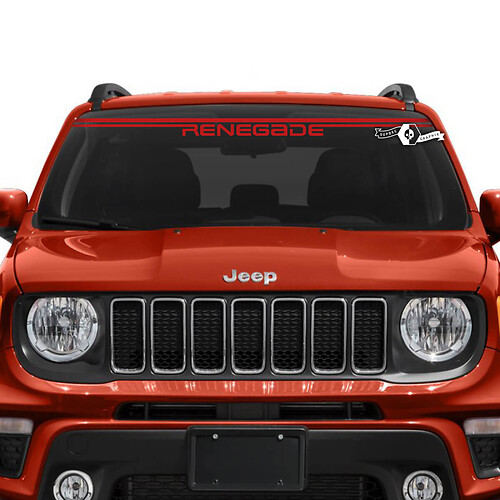 Jeep Renegade parabrezza finestra logo grafico linee bussola adesivo decalcomania in vinile
