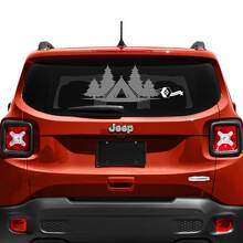 Jeep Renegade parabrezza grafica finestra portellone posteriore bandiera USA malconcio distrutto adesivo in vinile
 2