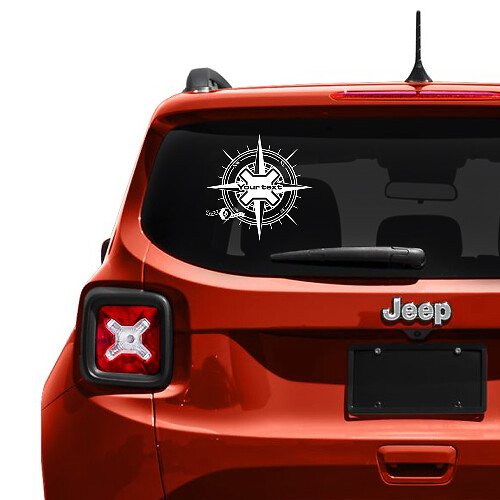 Adesivo in vinile personalizzato con testo per finestrino portellone posteriore per Jeep Renegade