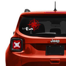 Adesivo in vinile per logo bussola sulla finestra del portellone Jeep Renegade
 2
