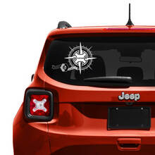 Adesivo in vinile per logo bussola sulla finestra del portellone Jeep Renegade
 3