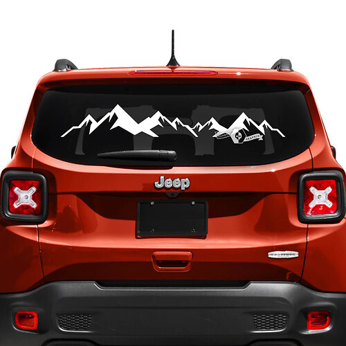 Jeep Renegade portellone finestra montagna adesivo decalcomania in vinile
