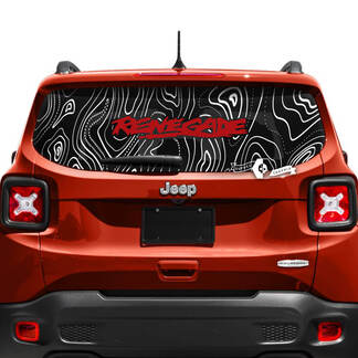 Jeep Renegade portellone posteriore logo mappa topografica adesivo decalcomania in vinile 2 colori
