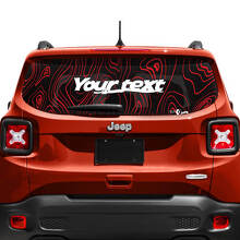 Adesivo in Vinile con Testo Personalizzato Mappa Topografica per Finestrino Portellone 2 Colori per Jeep Renegade 2