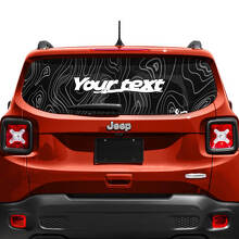 Adesivo in Vinile con Testo Personalizzato Mappa Topografica per Finestrino Portellone 2 Colori per Jeep Renegade 3