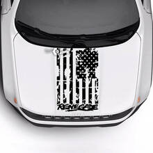 Jeep Renegade Trailhawk Sport USA Flag Battered Destroyed Hood Logo Stripe Adesivo in vinile
 2