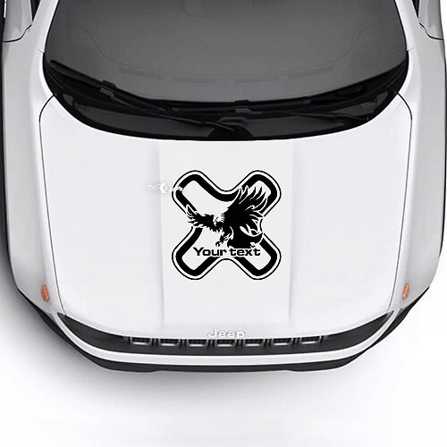 Adesivo in vinile con testo personalizzato Cappuccio Aquila Calva per Jeep Renegade Trailhawk