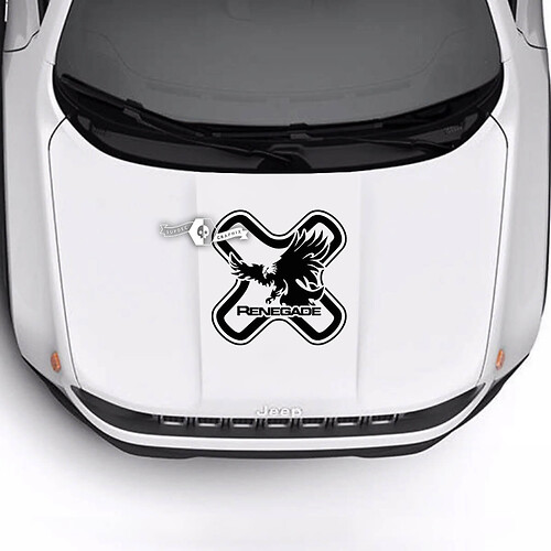 Jeep Renegade Trailhawk Sport Hood Logo Bald Eagle adesivo in vinile
