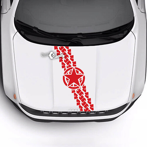 Jeep Renegade Trailhawk Sport Hood Stella militare Pneumatico Pista Bald Eagle Vinile adesivo
