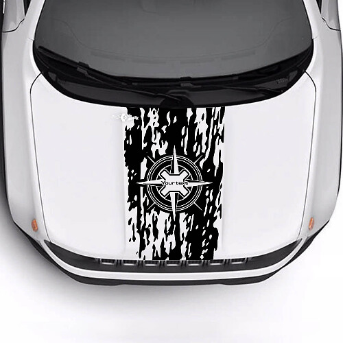 Adesivo in Vinile Personalizzato Testo Bussola Danneggiata Distrutta Bandiera Cofano per Jeep Renegade Trailhawk