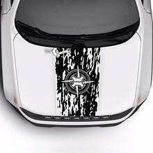 Jeep Renegade Trailhawk Sport USA Flag Bussola Battered Destroyed Hood Logo Stripe Adesivo in vinile
 2