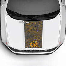 Jeep Renegade Trailhawk Sport Montagne Mappa topografica Cappuccio a strisce Adesivo in vinile
 2