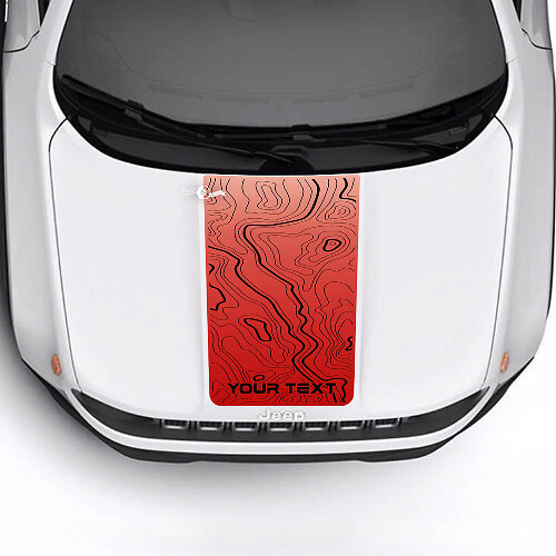 Adesivo in Vinile con Fascia a Mappa Topografica Sportiva 2 Colori per Jeep Renegade Trailhawk 1