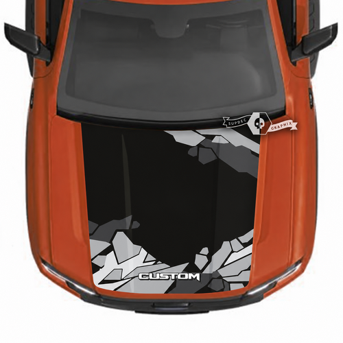 CUSTOM Full Angular Camo Hood Panel Cofano Adesivo in vinile per Ford Ranger