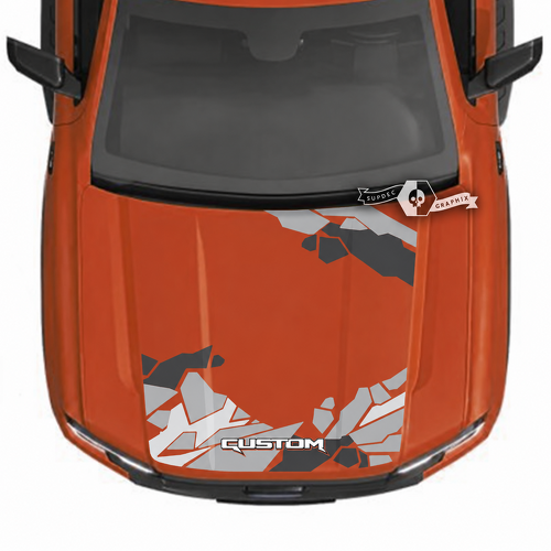CUSTOM Open Center Angular Camo Hood Kit Cofano Adesivo in vinile per Ford Ranger