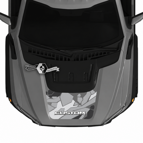 CUSTOM Gray Camo Hood Scoop Panel Cofano Adesivo in vinile per Ford Ranger