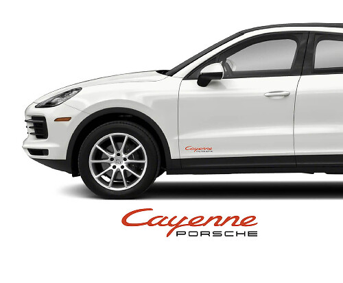 2 adesivi per decalcomanie per porta con logo Porsche Cayenne
