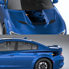 Set Adesivi in Vinile Cofano Drag e Strisce Laterali Super Bee per Dodge Charger_2