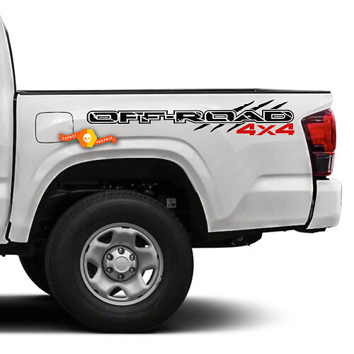 Coppia adesivi per decalcomanie per letto Off Road Sport Tacoma Tundra TRD Raptor Style 2 colori
