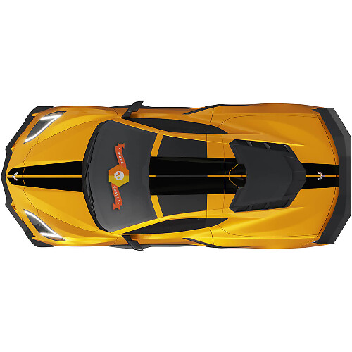 Kit di Decalcomanie in Vinile a Strisce da Corsa Posteriori per Cofano, Tetto e Posteriore per Chevrolet Corvette C8
