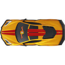 Kit di Decalcomanie in Vinile a Strisce da Corsa Posteriori per Cofano, Tetto e Posteriore per Chevrolet Corvette C8_2