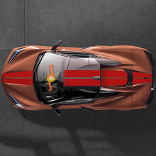 Kit Adesivi in Vinile con Doppie Strisce da Gara per la Parte Superiore per Chevrolet Corvette C8_2