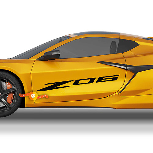 Adesivo in Vinile a Coppia per Porta Laterale Z06 per Chevrolet Corvette