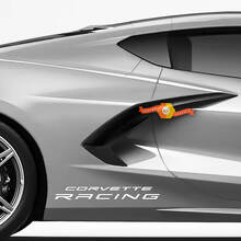 Coppia di adesivi in ​​vinile per Chevrolet Corvette C8 Racing, pannello laterale posteriore Z06
 2