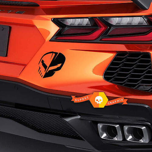 Adesivo in Vinile paraurti posteriore Jake Skull per Chevrolet Corvette C8 Z06
