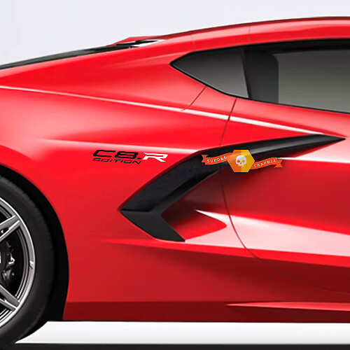 Coppia adesivi per decalcomanie in vinile laterali per parafango posteriore Chevrolet CorvetteZ51 C8-R Edition 2 colori
