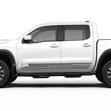 Kit di 2 adesivi Nissan Decal Rocker Panel Side Topographic Map Nissan Frontier Stripe adesivi in ​​vinile
 2