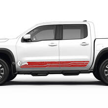 Kit di 2 adesivi Nissan Decal Rocker Panel Side Topographic Map Nissan Frontier Stripe adesivi in ​​vinile
 3