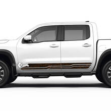 2 Nissan Decal Rocker Panel Side Topographic Map Nissan Frontier Stripe Kit adesivi in ​​vinile 2 colori
 2