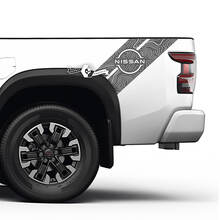 Kit di 2 adesivi in ​​vinile per paraurti Nissan Decal Bed Fender Pick Up Side Mappa topografica Nissan Frontier Stripe
 2