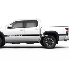2 Nissan Decal Rocker Panel Bed Parafango posteriore Logo Line Trim Side Kit adesivi in ​​vinile a strisce Nissan Frontier vintage
 2