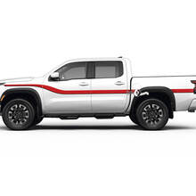 2 decalcomanie Nissan parafango anteriore porte letto parafango posteriore logo linea rivestimento laterale kit adesivi in ​​vinile a strisce Nissan Frontier vintage
 2