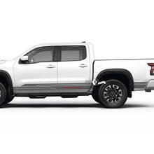 2 Nissan Decal Rocker Panel Bed Logo Mappa topografica laterale Nissan Frontier Stripe Kit adesivi in ​​vinile 2 colori
 2