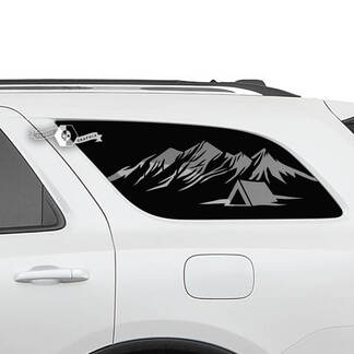Coppia adesivi in ​​vinile con decalcomania Dodge Durango per finestrino posteriore laterale e capanna di montagna
