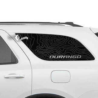 Coppia adesivi in ​​vinile con decalcomania per linee topografiche del lunotto laterale Dodge Durango
