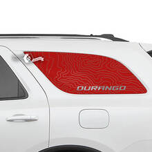 Coppia adesivi in ​​vinile con decalcomania per linee topografiche del lunotto laterale Dodge Durango
 2
