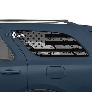 Coppia adesivi in ​​vinile con decalcomania avvolgente con bandiera USA per finestrino posteriore laterale Dodge Durango
