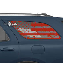 Coppia adesivi in ​​vinile con decalcomania avvolgente con bandiera USA per finestrino posteriore laterale Dodge Durango
 2