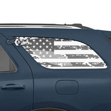 Coppia adesivi in ​​vinile con decalcomania avvolgente con bandiera USA per finestrino posteriore laterale Dodge Durango
 3