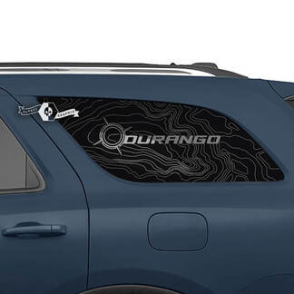 Coppia adesivi in ​​vinile con decalcomania topografica per finestrino posteriore Dodge Durango
