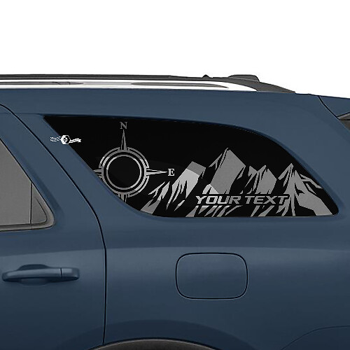 Kit di Adesivi in Vinile per Finestrini Laterali Posteriori Stile Montagne per Dodge Durango