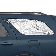 Coppia adesivi in ​​vinile con decalcomania per mappa topografica del lunotto laterale Dodge Durango
 2