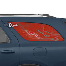 Coppia adesivi in ​​vinile con decalcomania per mappa topografica del lunotto laterale Dodge Durango
 3